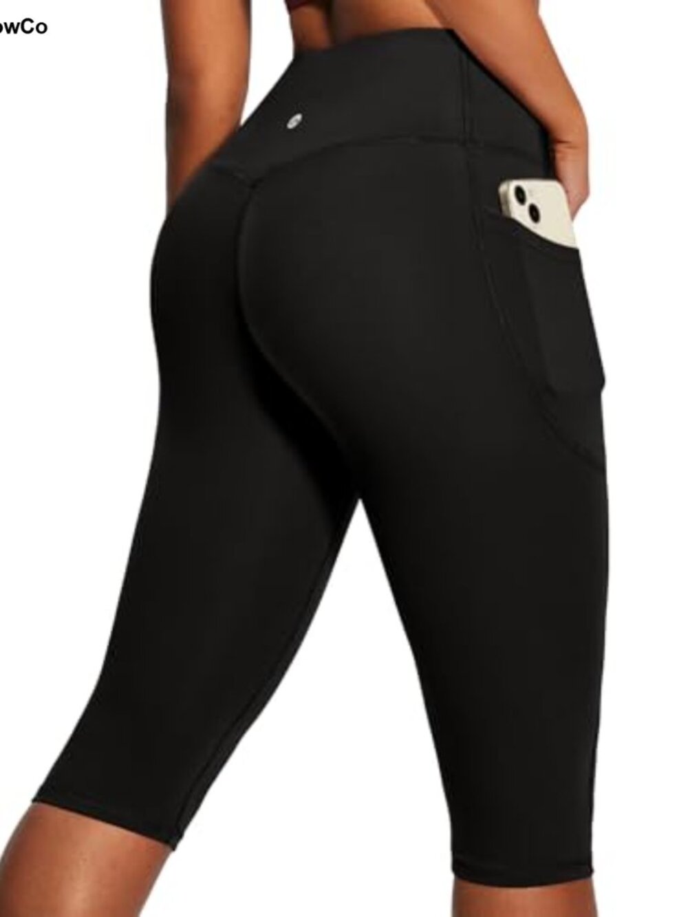 High Rise Capri Leggings with Pockets for Women Tummy Control Yoga Pants 4-Way